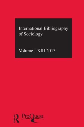 IBSS: Sociology: 2013 Vol.63 | 1:a upplagan