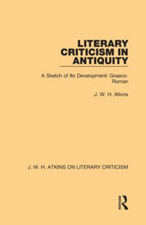 Literary Criticism in Antiquity | 1:a upplagan