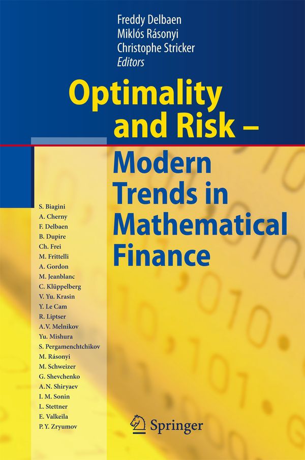 Optimality and Risk - Modern Trends in Mathematical Finance | 1:a upplagan