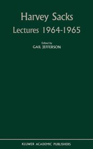 Harvey sacks lectures 1964-1965