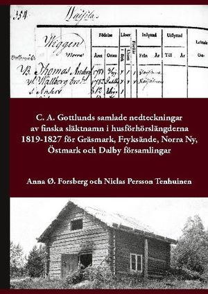 C. A. Gottlunds samlade nedteckningar av finska släktnamn i husförhörslängderna 1819-1827 för Gräsmark, Fryksände, Norra Ny, Öst | 1:a upplagan