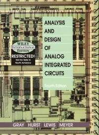 Analysis and Design of Analog Integrated Circuits WIE, 4th Edition