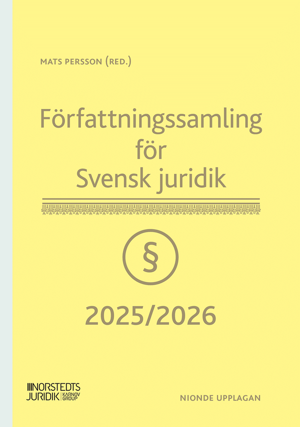 Författningssamling för Svensk juridik : 2025/2026 | 9:e upplagan