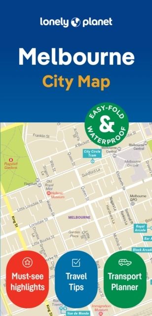 Lonely Planet Melbourne City Map | 0:e upplagan