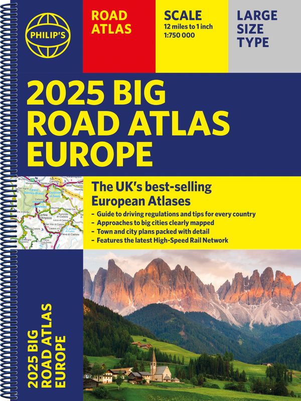 2025 Philip's Big Road Atlas of Europe | 0:e upplagan