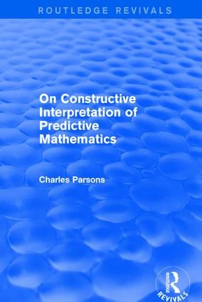 On Constructive Interpretation of Predictive Mathematics (1990) | 1:a upplagan