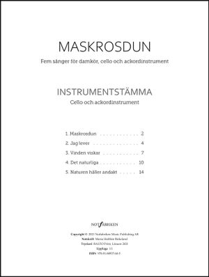 Maskrosdun Instrumentstämmor | 1:a upplagan