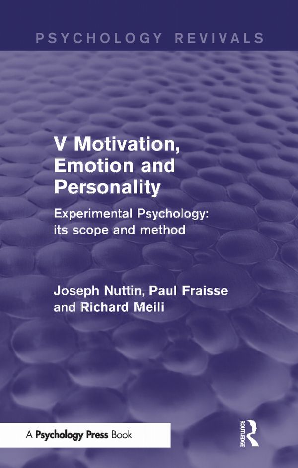 Experimental Psychology Its Scope and Method: Volume V | 1:a upplagan