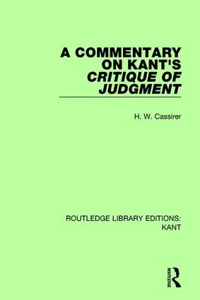 A Commentary on Kant's Critique of Judgement | 1:a upplagan