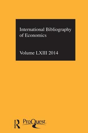IBSS: Economics: 2014 Vol.63 | 1:a upplagan