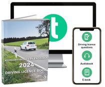 Körkortsboken på Engelska 2024 : Driving licence book (book + theory pack with online exercises, theory questions, audiobook & e