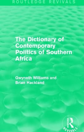 The Dictionary of Contemporary Politics of Southern Africa | 1:a upplagan