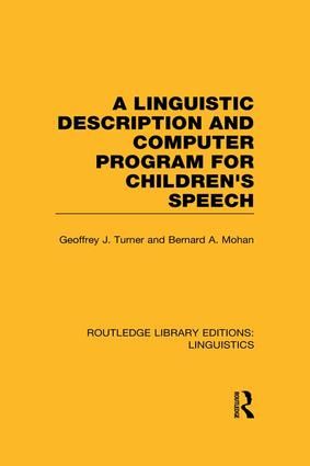 A Linguistic Description and Computer Program for Children's Speech | 1:a upplagan