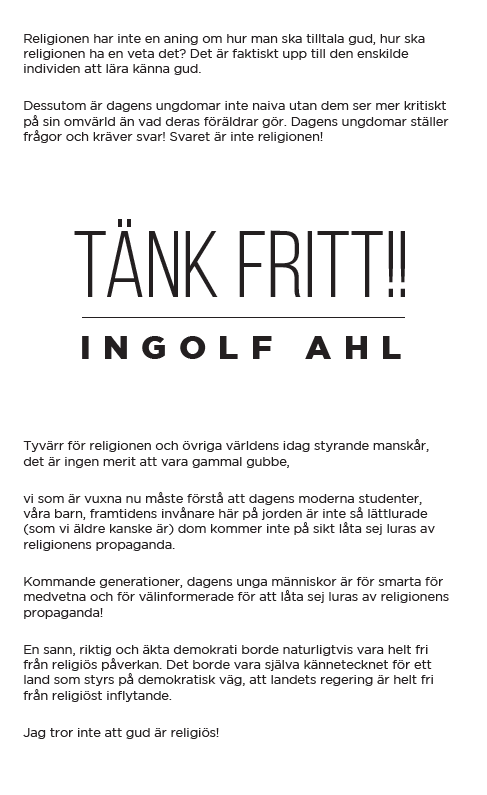 Tänk Fritt!! | 0:e upplagan