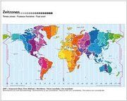 Times Zones Map Kümmerly + Frey  Världskarta med tidszoner