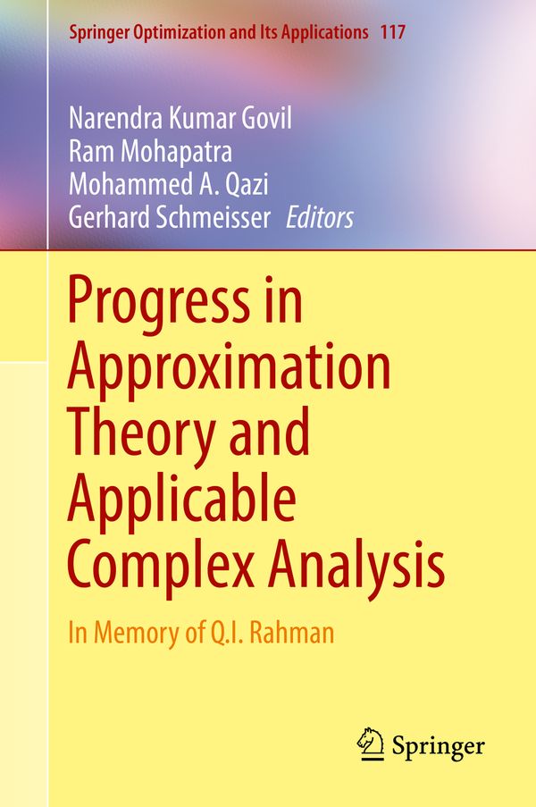 Progress in Approximation Theory and Applicable Complex Analysis | 1:a upplagan