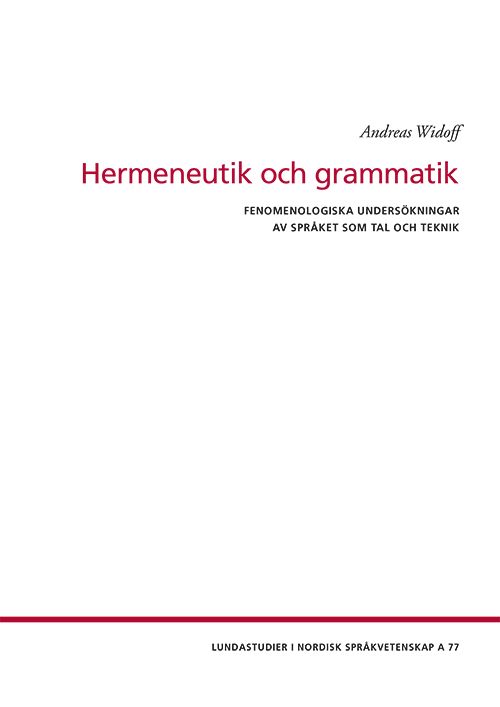 Hermeneutik och grammatik | 0:e upplagan