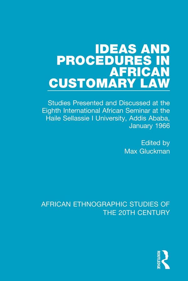 Ideas and Procedures in African Customary Law | 1:a upplagan