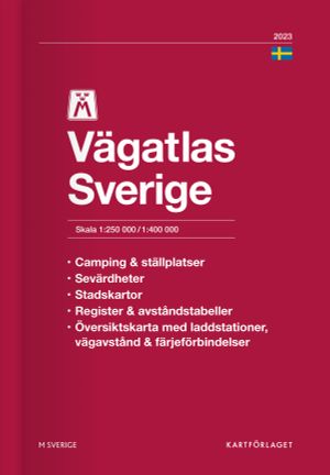 M Vägatlas Sverige 2023 : Skala 1:250.000-1:400.000 | 32:e upplagan