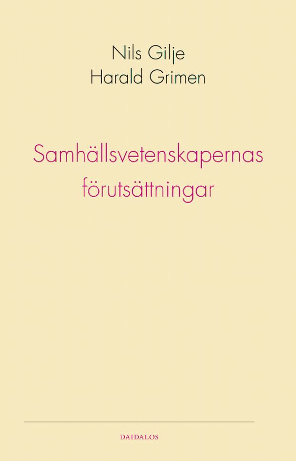 Samhällsvetenskapernas förutsättningar | 3:e upplagan