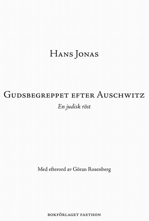 Gudsbegreppet efter Auschwitz : En judisk röst | 1:a upplagan