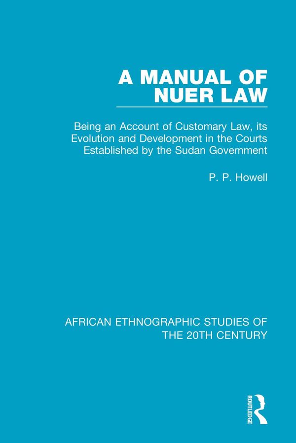 A Manual of Nuer Law | 1:a upplagan
