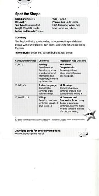 Bug Club Yellow B Spot the Shape Guided Reading Card | 0:e upplagan