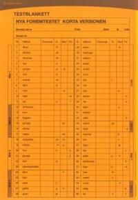Testblankett korta versionen | 1:a upplagan