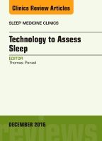 Technology to assess sleep, an issue of sleep medicine clinics | 0:e upplagan