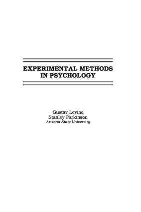 Experimental Methods in Psychology | 1:a upplagan