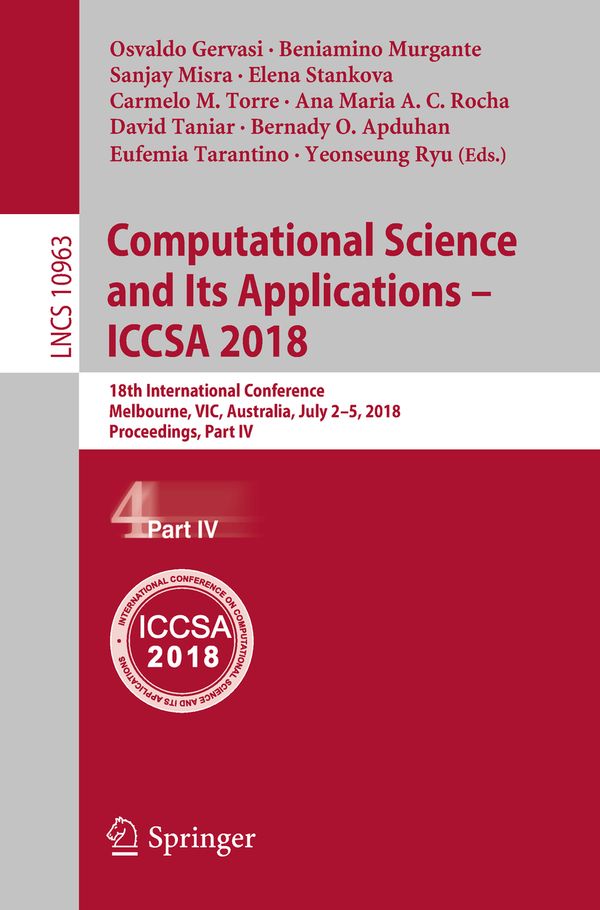 Computational Science and Its Applications – ICCSA 2018 | 1:a upplagan