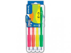 Gelbläckpenna - Pilot Set2Go G-2, 4-pack (neon gul/rosa/orange/grön)