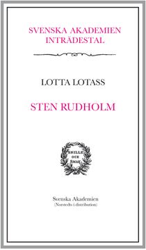 Sten Rudholm : inträdestal i Svenska Akademien
