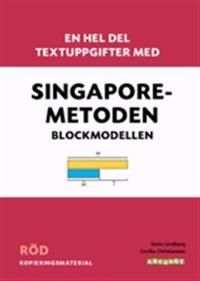 En hel del textuppgifter med Singaporemetoden : blockmodellen. Röd kopieringsmaterial | 1:a upplagan