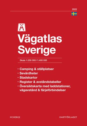 M Vägatlas Sverige 2022 : Skala 1:250.000-1:400.000 | 31:e upplagan