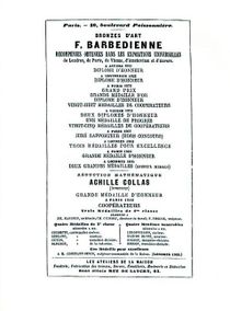 1886 Catalog Of The French Bronze Foundry Of F. Barbedienne