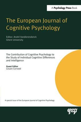 The Contribution of Cognitive Psychology to the Study of Individual Cognitive Differences and Intelligence | 1:a upplagan