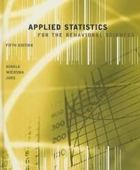 Applied Statistics for the Behavioral Sciences | 0:e upplagan