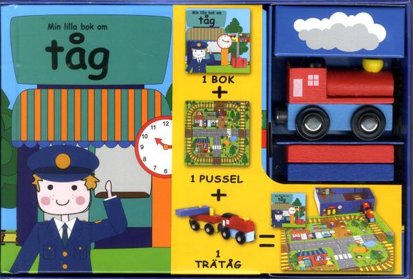 Min lilla station (bok, pussel och trätåg) | 1:a upplagan