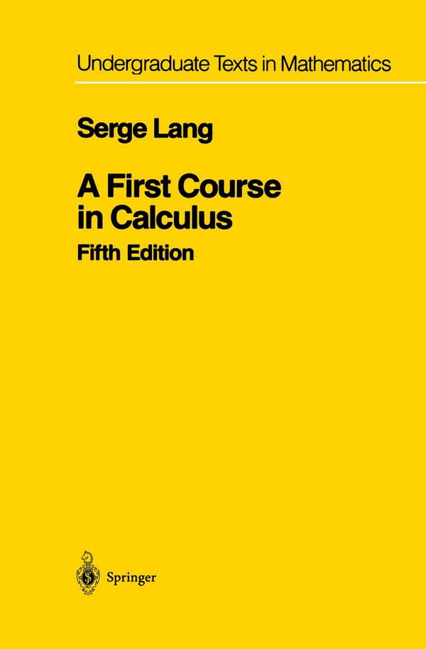 A First Course in Calculus | 5:e upplagan