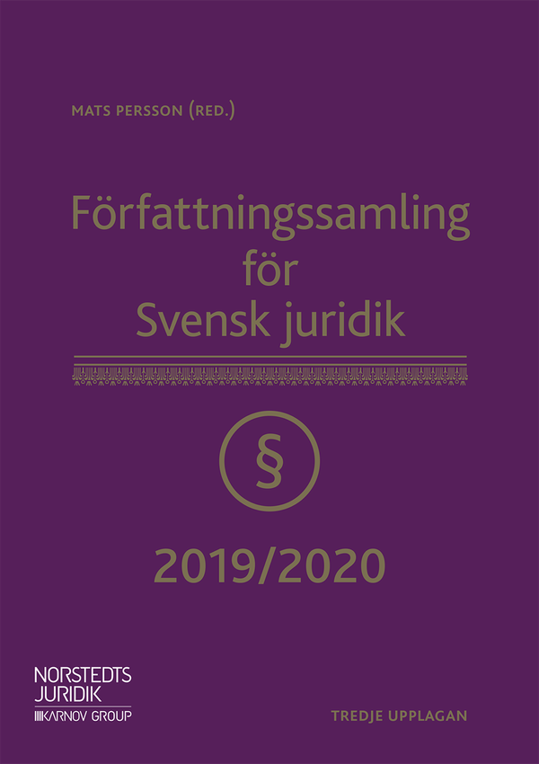 Författningssamling för Svensk juridik : 2019/2020 | 3:e upplagan