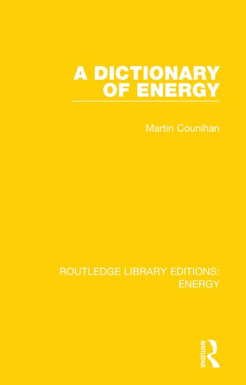 A Dictionary of Energy | 1:a upplagan