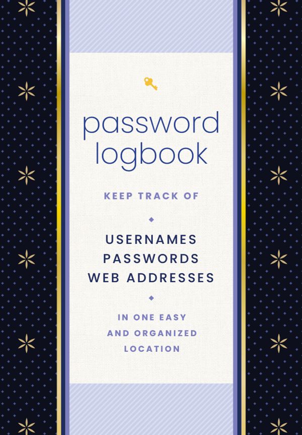 Password Logbook (Black & Gold) | 0:e upplagan