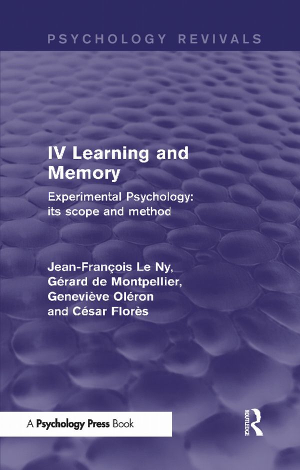 Experimental Psychology Its Scope and Method: Volume IV | 1:a upplagan