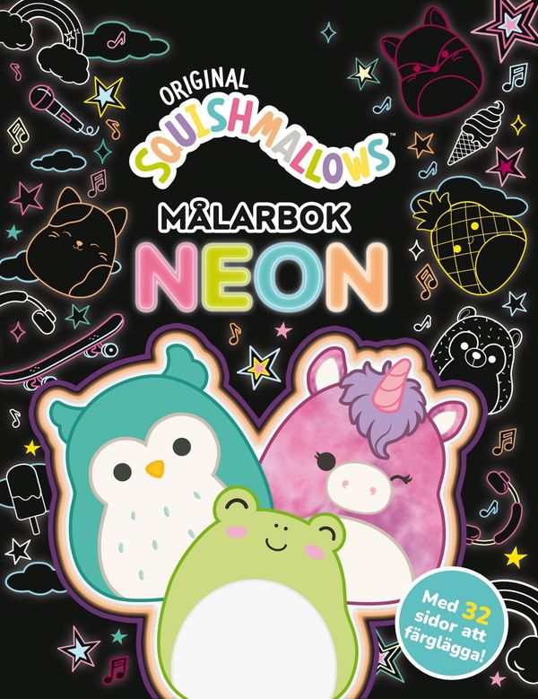 Squishmallows: Målarbok neon | 1:a upplagan