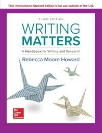 ISE Writing Matters: A Handbook for Writing and Research 3e TABBED