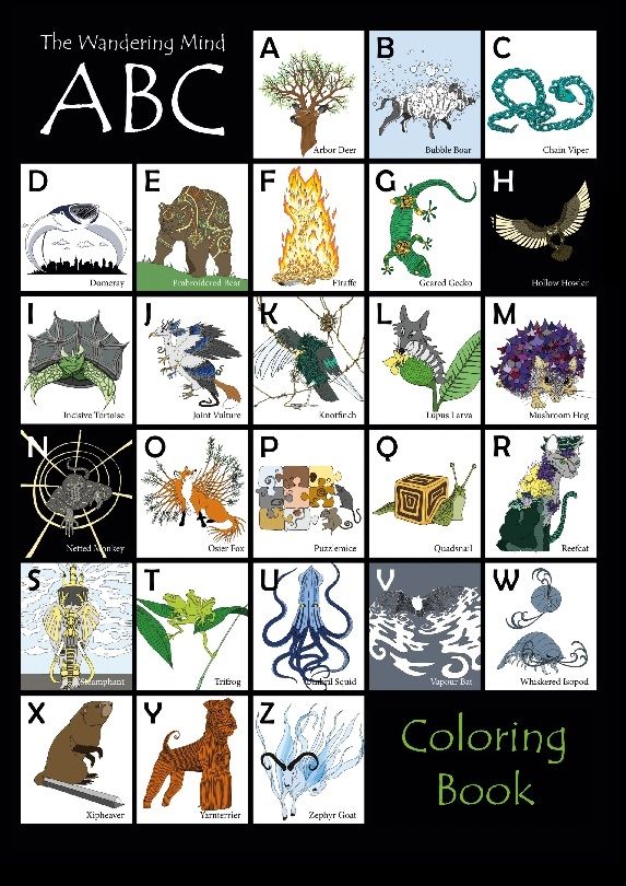 The Wandering Mind ABC : Coloring book | 1:a upplagan