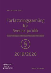 Författningssamling för Svensk juridik : 2019/2020