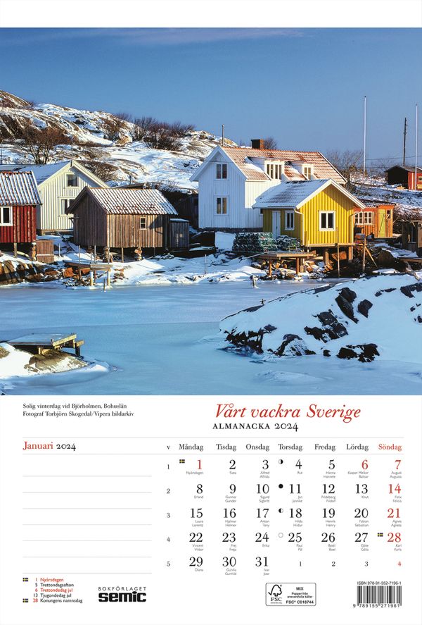 Vårt vackra Sverige almanacka 2024 | 0:e upplagan