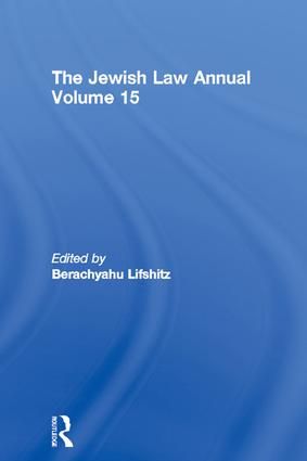 The Jewish Law Annual Volume 15 | 1:a upplagan